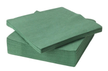 Napkins 2Ply - Green 33 x 33cm (x1000)