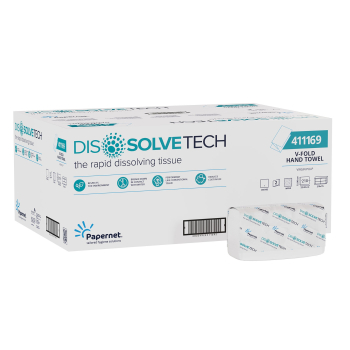 Dissolve V-Fold SuperFlushable Hand Towels - 2Ply 220x210mm Dissolve V-Fold SuperFlushable Hand Towels - 2Ply 220x210mm