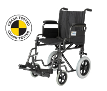 Transit Wheelchair w/arms & Detachable Footrests & lapbelt