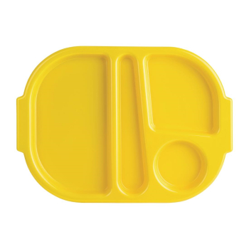 Large Polycarbonate Food Trays Yellow 374mm (Pack of 10) Large Polycarbonate Food Trays Yellow 374mm (Pack of 10)