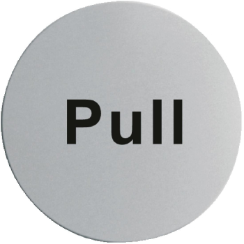 Stainless Steel Door Sign - Pu ll