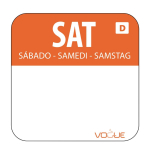 Dissolvable Food Rotation Labels Saturday (1000 Pack)