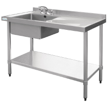 Vogue Stainless Steel Sink Lef t Hand Bowl 1000x600mm