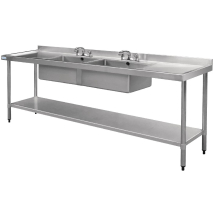 Vogue Stainless Steel Sink Dou ble Bowl and Double Drainer 24