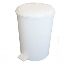 White Plastic 20L Pedal Bin White Plastic 20L Pedal Bin