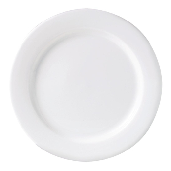 Monaco White Plate Flat Rim 25.5cm 10Inch Pack 24