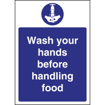 Vogue Wash hands Before Handli ng Food Sign