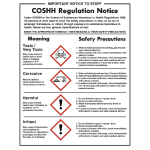 Vogue COSHH Regulations Sign (350 x 270mm)