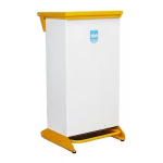 80Ltr Fire Retardant Clinical Pedal Bin Yellow Lid and Base