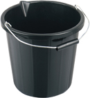 Black Plastic bucket  3 gallon