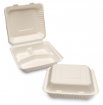 3 Compartment Bagasse Meal Box 9" - Box of 200