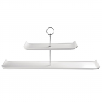 2 Tier Rectangular Plate Tower 560mm (Pack of 2)