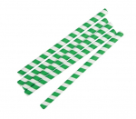 Compostable Paper Smoothie Straws Green Stripes(250 Pack)