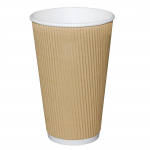 Recyclable Coffee Cups Ripple Wall Kraft 455ml/16oz(500Pack)
