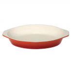 Vogue Orange Oval Cast Iron Gr atin 650ml