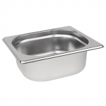 Vogue Stainless Steel 1/6 Gastronorm Pan 65mm (1Ltr)