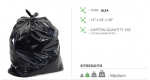 Black Bin Bags x 200 HD (18x28x38)