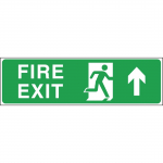 Fire Exit Arrow Up Sign (150 x 450mm)