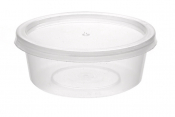 8oz Round  Plastic Container & Lids - Box of 250