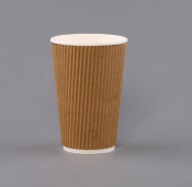 16oz Kraft Ripple Wall Coffee Cups - Box of 500