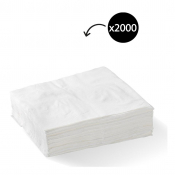 2 Ply 1/4 Fold White Napkins (Box of 2000) - 40cm x 40cm