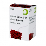 Clear Super Smoothie Straws In Dispenser 200mmx9mm (5000)