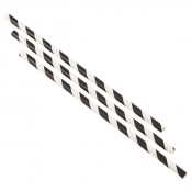 Black & White Smoothie Straw 230mm x 9mm - Box of 200