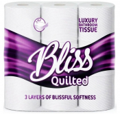 Quilted 3 Ply Toilet Roll 6 x 9 Rolls - Pack of 54