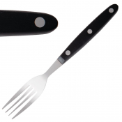 Olympia Steak Forks Black Handle (Pack of 12)