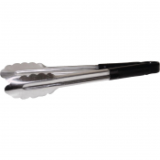 Hygiplas Colour Coded Black Serving Tongs 300mm 11inch
