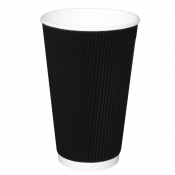 Recyclable Ripple Wall Black Takeaway CoffeeCups455ml (500)