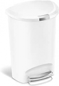 White Semi-Round Pedal Bin 50 ltr Simple Human