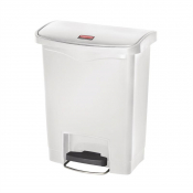 Rubbermaid Slim Jim Step On Pedal Bin White 30Ltr