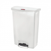 Rubbermaid Slim Jim Step On Pedal Bin White 90Ltr