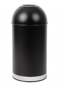 Bolero Steel Open Lid Bullet Bin Black 40Ltr