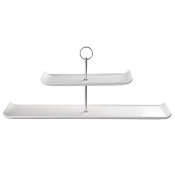 2 Tier Rectangular Plate Tower 560mm (Pack of 2)