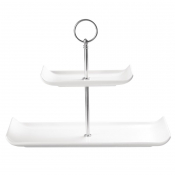 2 Tier Rectangular Plate Tower 300mm (Pack of 2)