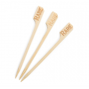 Biodegradable Bamboo Steak Markers Rare (100 Pack)