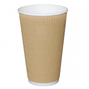 Recyclable Coffee Cups Ripple Wall Kraft 455ml/16oz(500Pack)