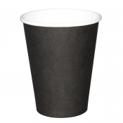 Recyclable Coffee Cups Single Wall Black 340ml/12oz (50Pack)
