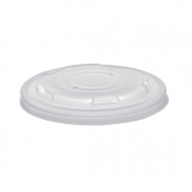 Compostable Hot Food Pot Flat Lids 170ml (Pack of 1000)