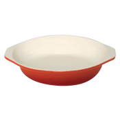 Vogue Orange Round Cast Iron G ratin Dish 400ml
