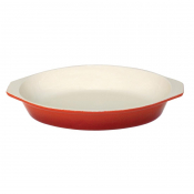 Vogue Orange Oval Cast Iron Gr atin 650ml