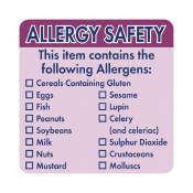 Hygiplas Allergen Food Labels (500 pack)