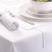 Napkin Hemmed White Polyester  16 x 16inch cotton feel