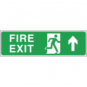 Fire Exit Arrow Up Sign (150 x 450mm)