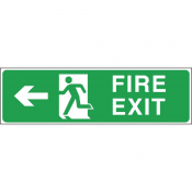 Fire Exit Arrow Left Sign (150 x 450mm)